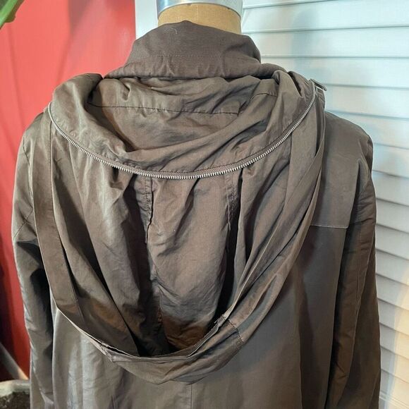 ZARA BASIC | olive green utility jacket with removable hood S - Picture 6 of 16